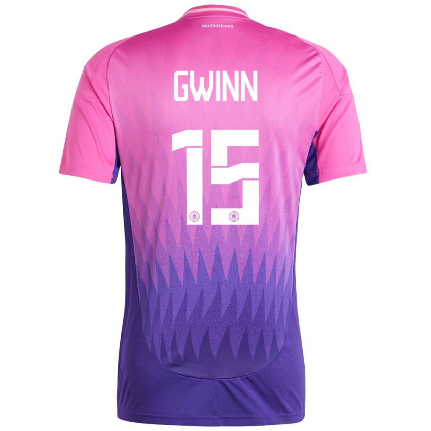 Hombre Camiseta Alemania Giulia Gwinn #15 Rosado Morado 2ª Equipación 24-26 La Camisa México