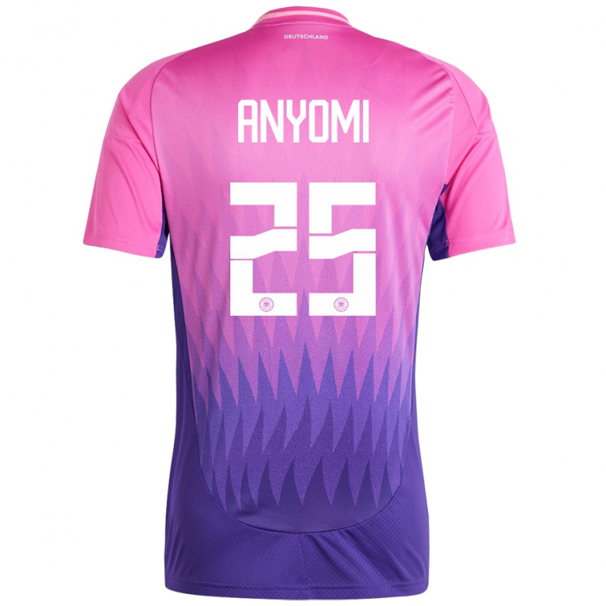 Hombre Camiseta Alemania Nicole Anyomi #25 Rosado Morado 2ª Equipación 24-26 La Camisa México