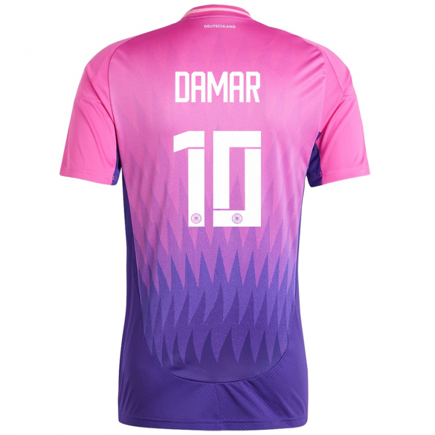 Hombre Camiseta Alemania Muhammed Damar #10 Rosado Morado 2ª Equipación 24-26 La Camisa México