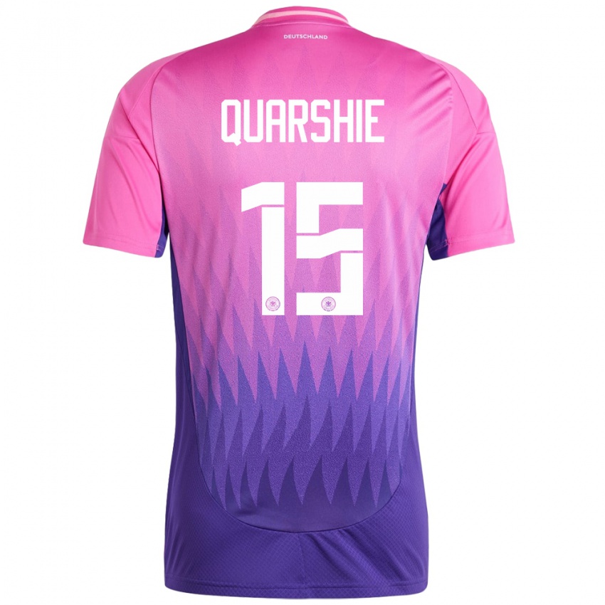 Hombre Camiseta Alemania Joshua Quarshie #15 Rosado Morado 2ª Equipación 24-26 La Camisa México