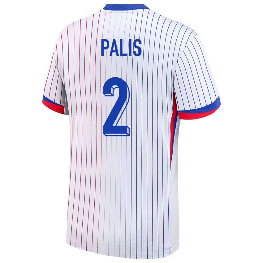 Hombre Camiseta Francia Ella Palis #2 Blanco 2ª Equipación 24-26 La Camisa México