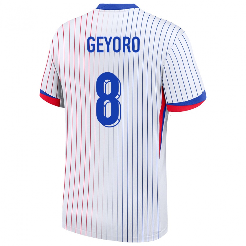 Hombre Camiseta Francia Grace Geyoro #8 Blanco 2ª Equipación 24-26 La Camisa México