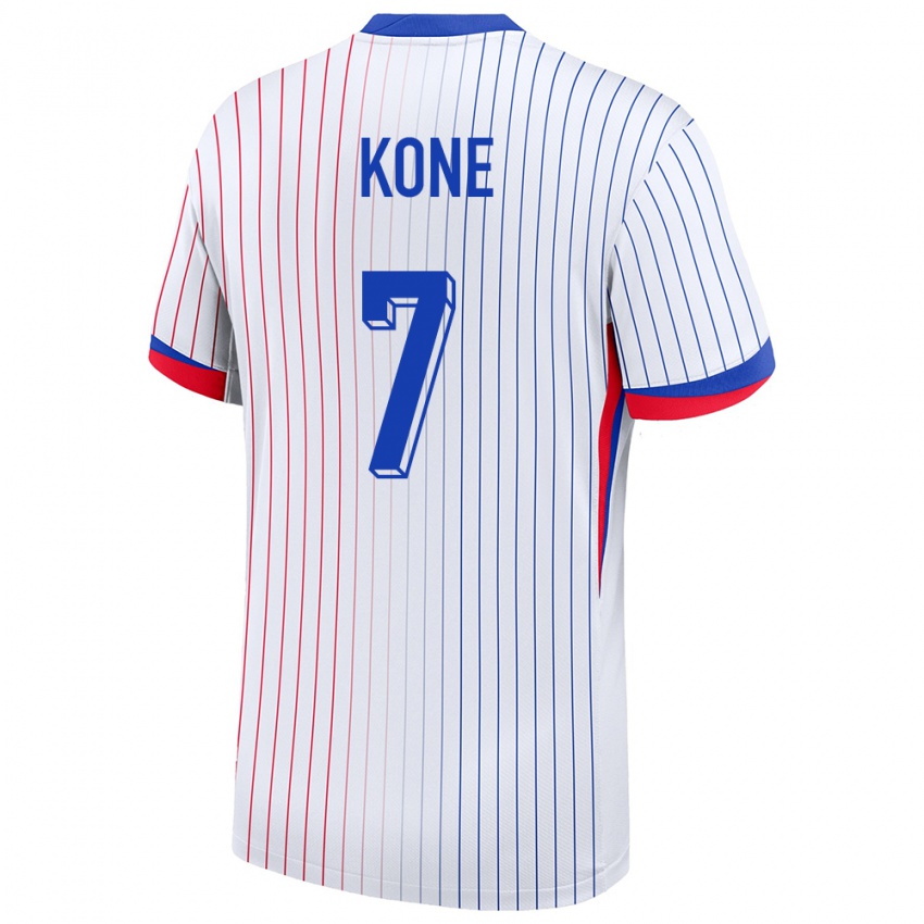 Hombre Camiseta Francia Kouadio Kone #7 Blanco 2ª Equipación 24-26 La Camisa México