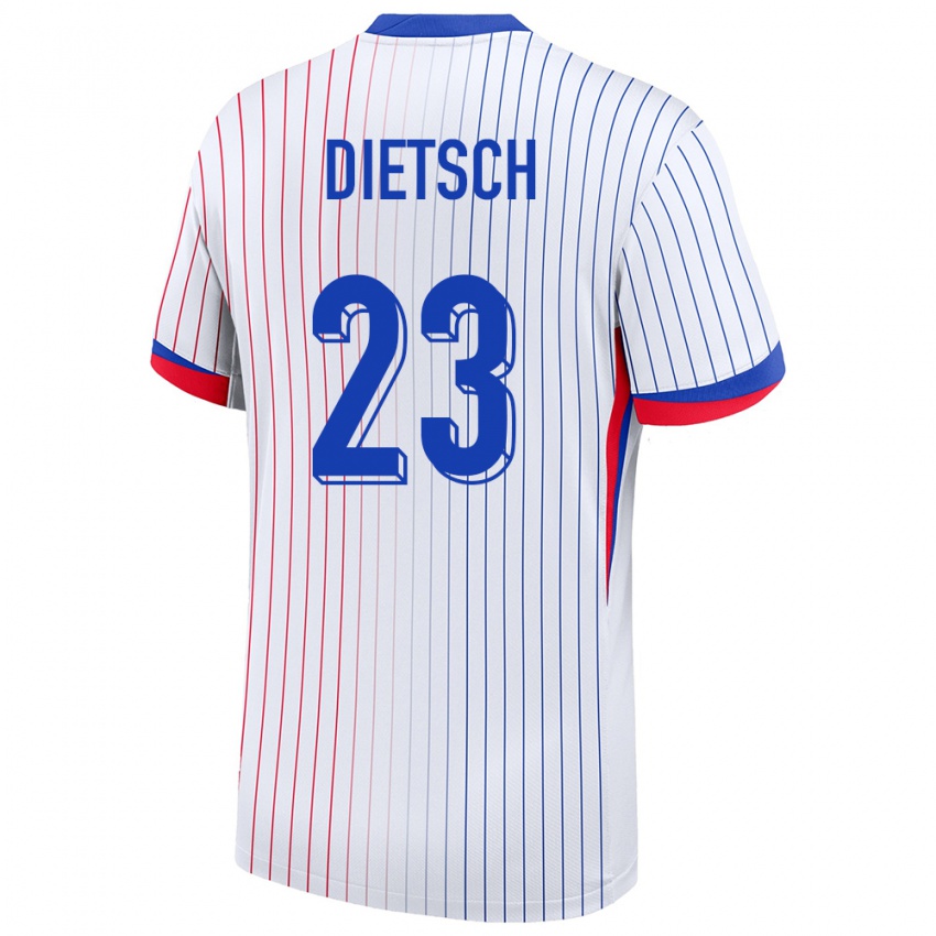 Hombre Camiseta Francia Guillaume Dietsch #23 Blanco 2ª Equipación 24-26 La Camisa México