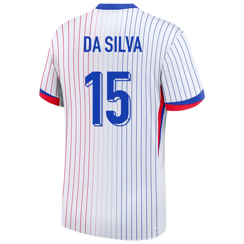 Hombre Camiseta Francia Florent Da Silva #15 Blanco 2ª Equipación 24-26 La Camisa México