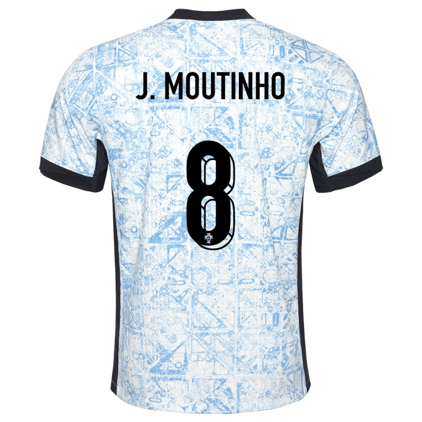 Hombre Camiseta Portugal Joao Moutinho #8 Crema Azul 2ª Equipación 24-26 La Camisa México