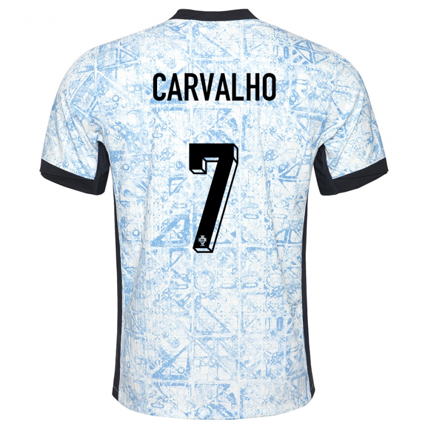 Hombre Camiseta Portugal Fabio Carvalho #7 Crema Azul 2ª Equipación 24-26 La Camisa México