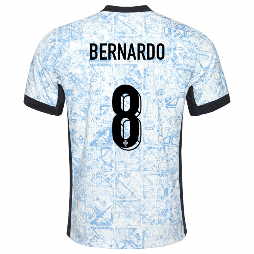 Hombre Camiseta Portugal Paulo Bernardo #8 Crema Azul 2ª Equipación 24-26 La Camisa México