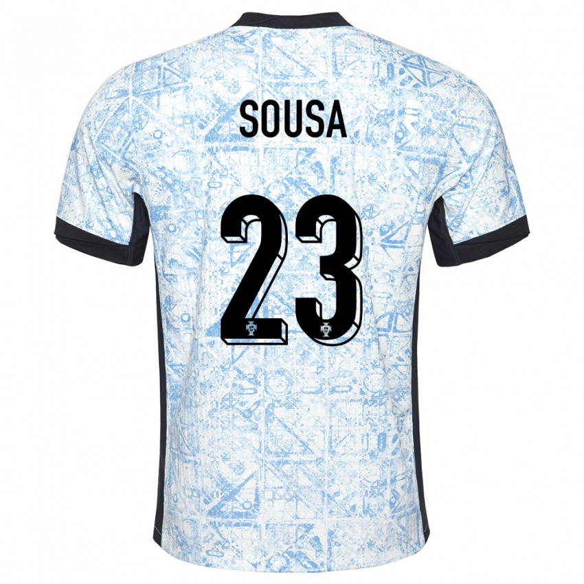 Hombre Camiseta Portugal Afonso Sousa #23 Crema Azul 2ª Equipación 24-26 La Camisa México