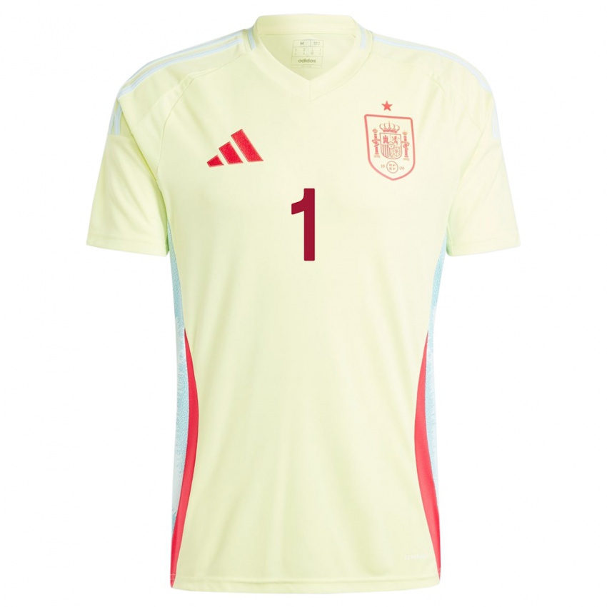 Hombre Camiseta España David Raya #1 Amarillo 2ª Equipación 24-26 La Camisa México