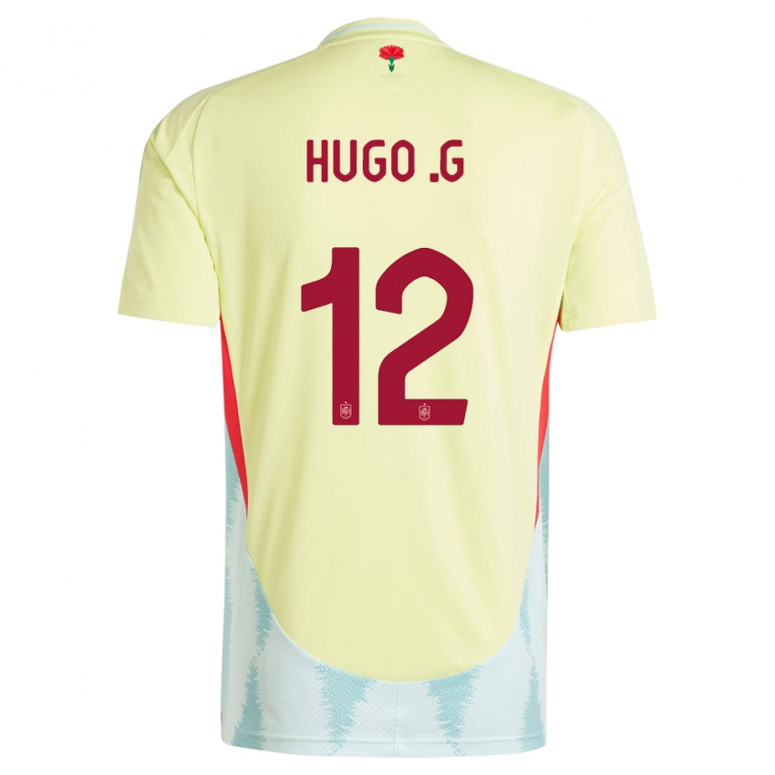 Hombre Camiseta España Hugo Guillamon #12 Amarillo 2ª Equipación 24-26 La Camisa México