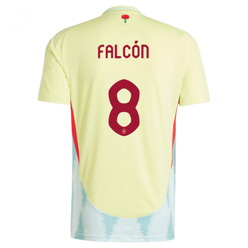 Hombre Camiseta España Andrea Falcon #8 Amarillo 2ª Equipación 24-26 La Camisa México