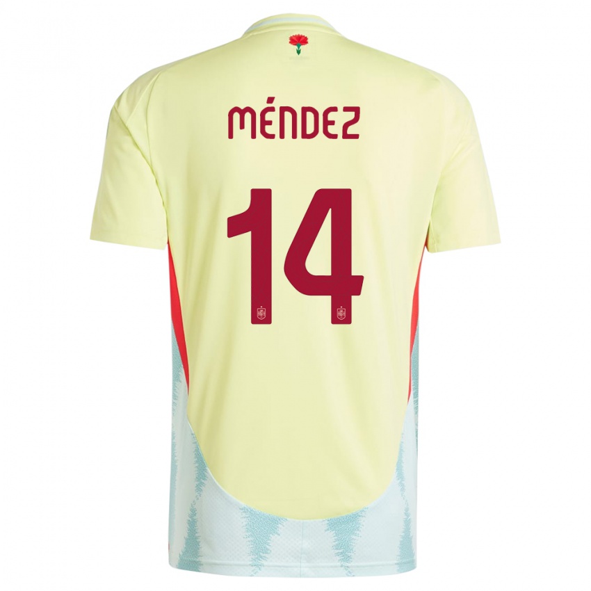 Hombre Camiseta España Maria Mendez #14 Amarillo 2ª Equipación 24-26 La Camisa México