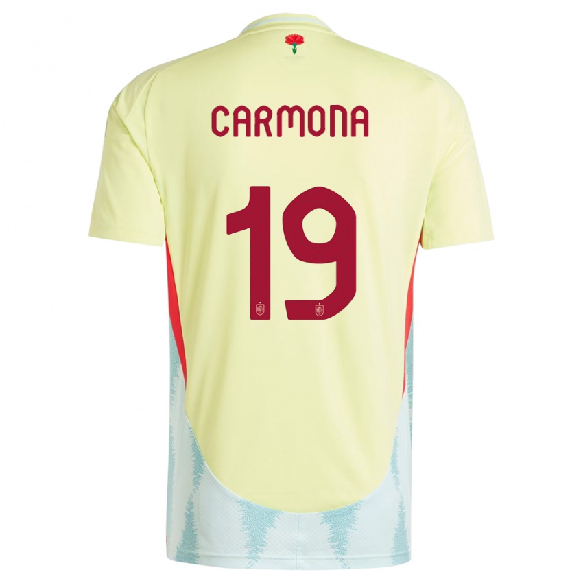 Hombre Camiseta España Olga Carmona #19 Amarillo 2ª Equipación 24-26 La Camisa México