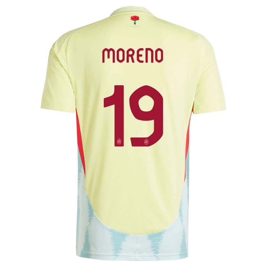 Hombre Camiseta España Victor Moreno #19 Amarillo 2ª Equipación 24-26 La Camisa México