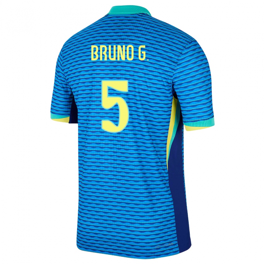 Hombre Camiseta Brasil Bruno Guimaraes #5 Azul 2ª Equipación 24-26 La Camisa México