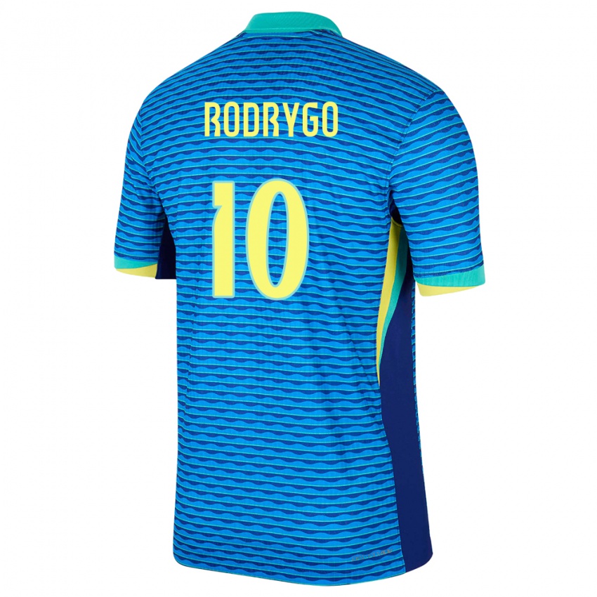 Hombre Camiseta Brasil Rodrygo #10 Azul 2ª Equipación 24-26 La Camisa México