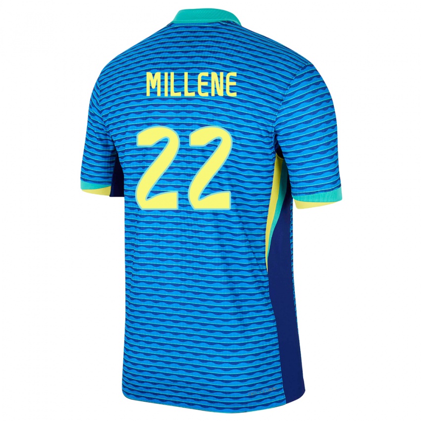 Hombre Camiseta Brasil Millene #22 Azul 2ª Equipación 24-26 La Camisa México