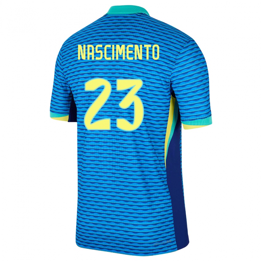 Hombre Camiseta Brasil Matheus Nascimento #23 Azul 2ª Equipación 24-26 La Camisa México