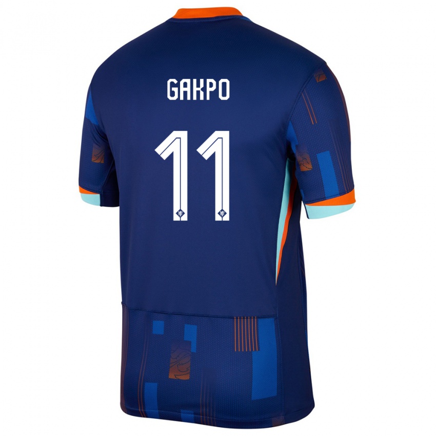Hombre Camiseta Países Bajos Cody Gakpo #11 Azul 2ª Equipación 24-26 La Camisa México