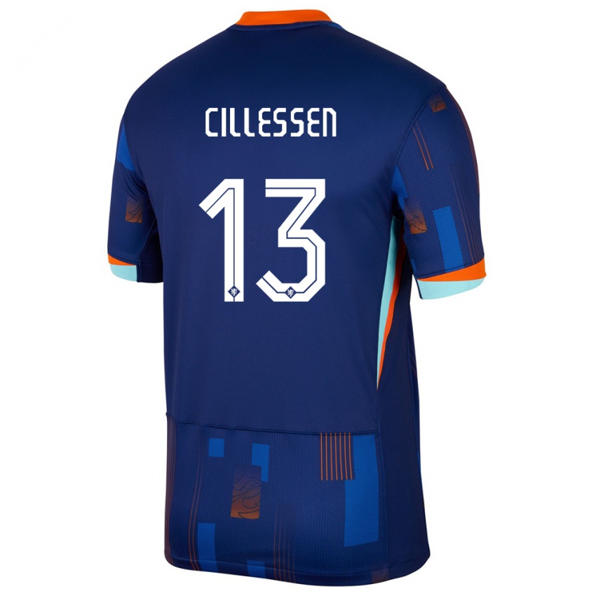 Hombre Camiseta Países Bajos Jasper Cillessen #13 Azul 2ª Equipación 24-26 La Camisa México