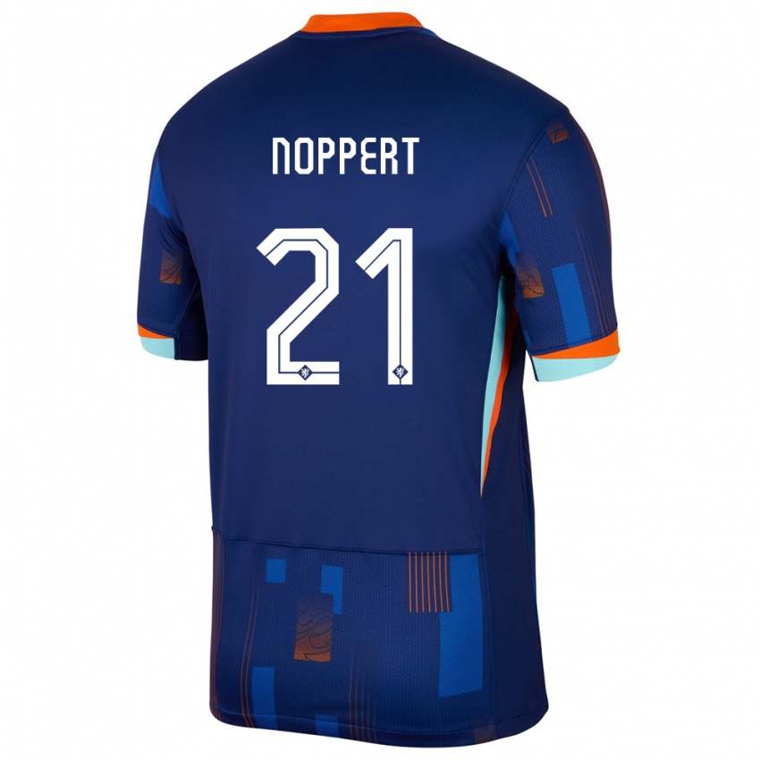 Hombre Camiseta Países Bajos Andries Noppert #21 Azul 2ª Equipación 24-26 La Camisa México