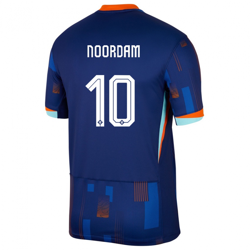 Hombre Camiseta Países Bajos Nadine Noordam #10 Azul 2ª Equipación 24-26 La Camisa México