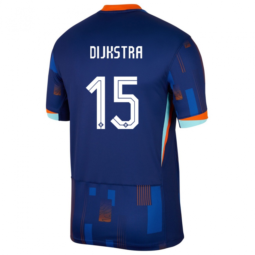 Hombre Camiseta Países Bajos Caitlin Dijkstra #15 Azul 2ª Equipación 24-26 La Camisa México