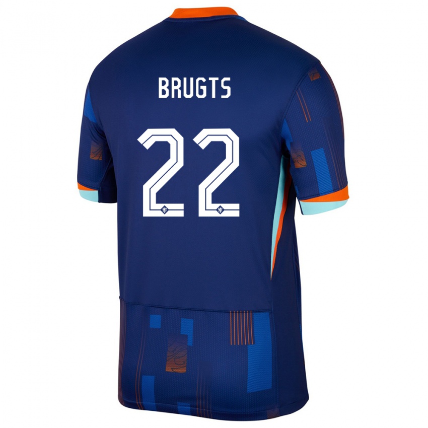 Hombre Camiseta Países Bajos Esmee Brugts #22 Azul 2ª Equipación 24-26 La Camisa México