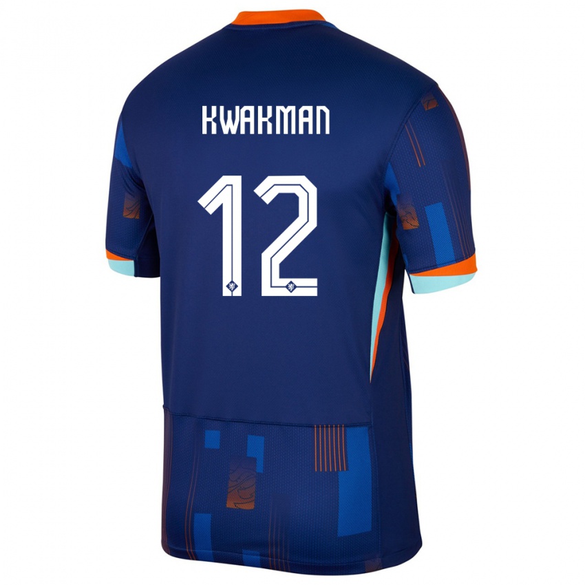 Hombre Camiseta Países Bajos Dave Kwakman #12 Azul 2ª Equipación 24-26 La Camisa México