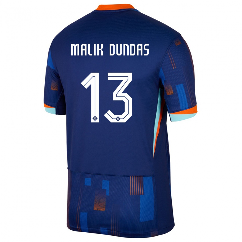 Hombre Camiseta Países Bajos Noa Malik Dundas #13 Azul 2ª Equipación 24-26 La Camisa México