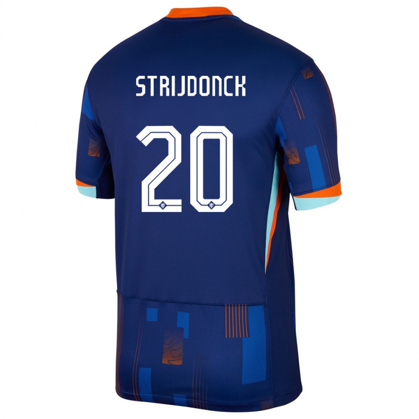 Hombre Camiseta Países Bajos Bayren Strijdonck #20 Azul 2ª Equipación 24-26 La Camisa México