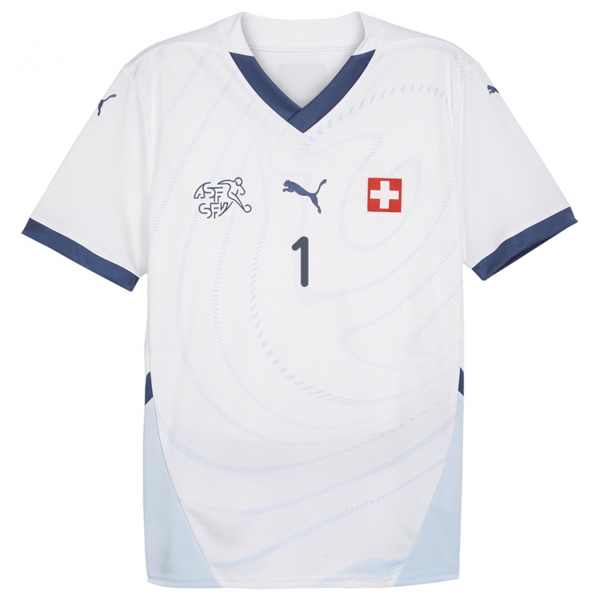 Hombre Camiseta Suiza Marvin Hubel #1 Blanco 2ª Equipación 24-26 La Camisa México