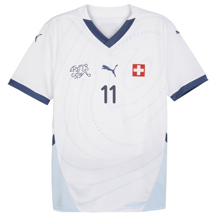 Hombre Camiseta Suiza Esey Gebreyesus #11 Blanco 2ª Equipación 24-26 La Camisa México