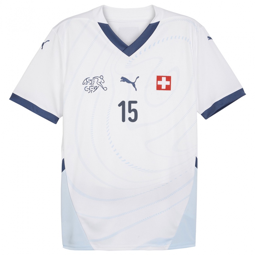 Hombre Camiseta Suiza Leny Meyer #15 Blanco 2ª Equipación 24-26 La Camisa México