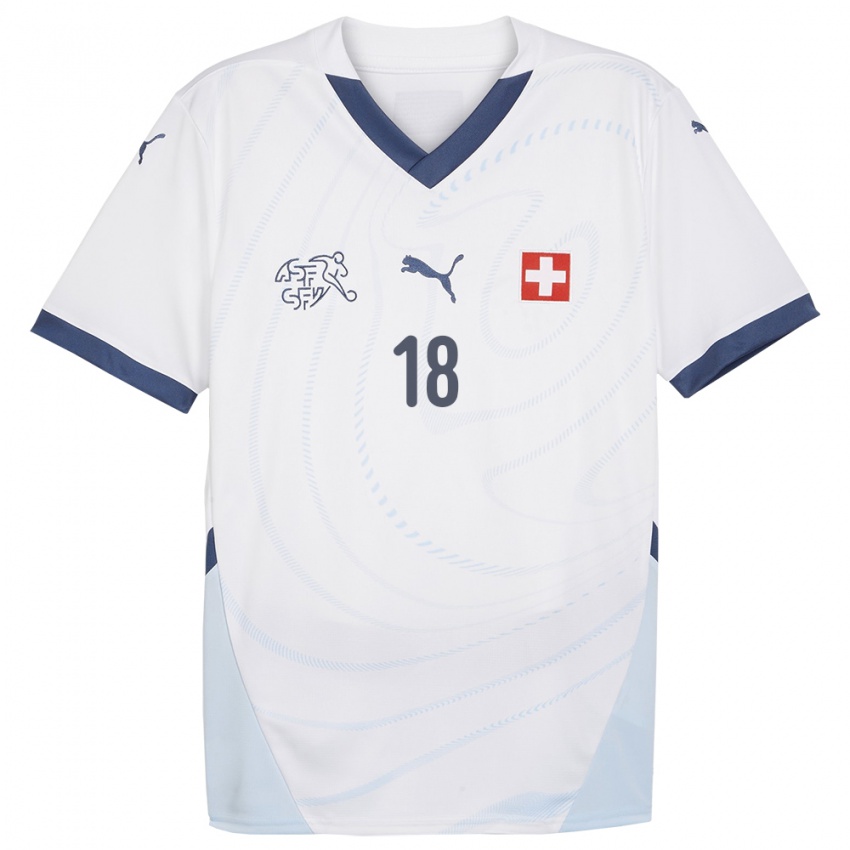 Hombre Camiseta Suiza Admir Mehmedi #18 Blanco 2ª Equipación 24-26 La Camisa México