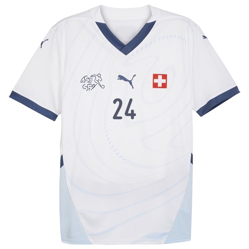 Hombre Camiseta Suiza Becir Omeragic #24 Blanco 2ª Equipación 24-26 La Camisa México