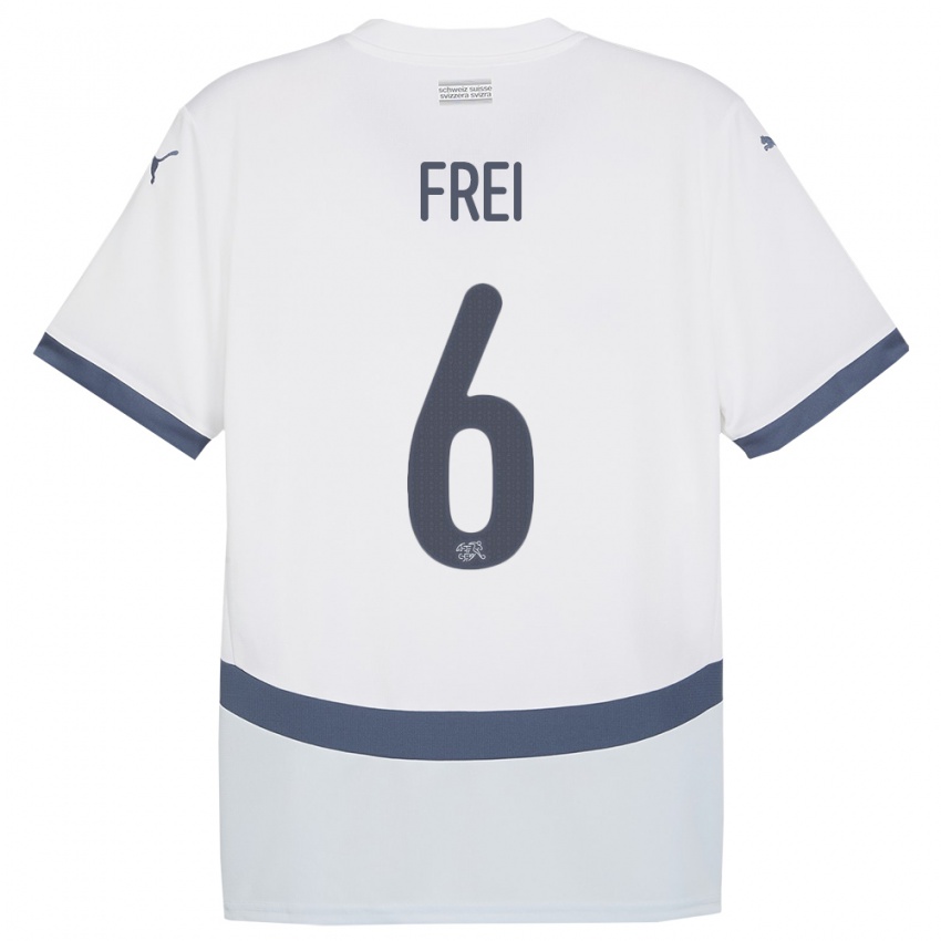 Hombre Camiseta Suiza Fabian Frei #6 Blanco 2ª Equipación 24-26 La Camisa México