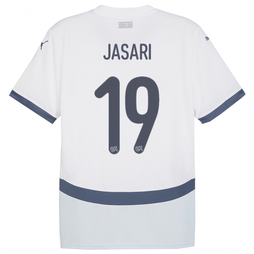 Hombre Camiseta Suiza Ardon Jasari #19 Blanco 2ª Equipación 24-26 La Camisa México