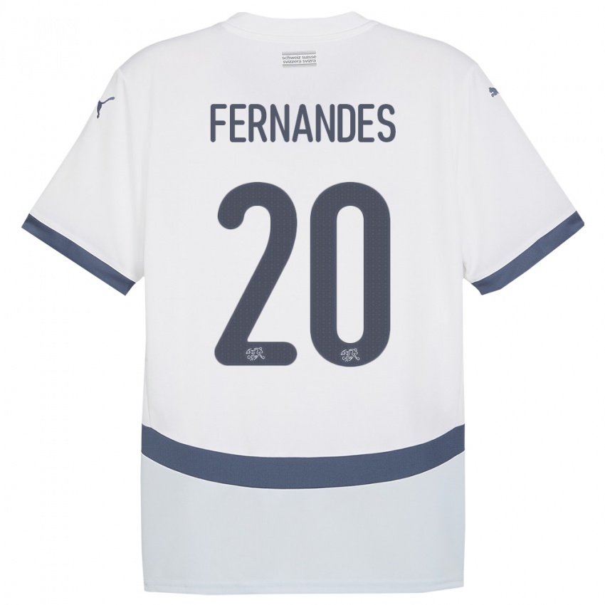 Hombre Camiseta Suiza Edimilson Fernandes #20 Blanco 2ª Equipación 24-26 La Camisa México