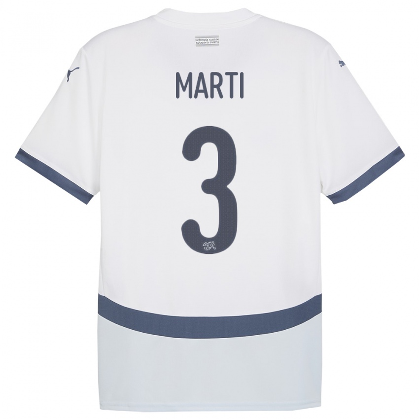 Hombre Camiseta Suiza Lara Marti #3 Blanco 2ª Equipación 24-26 La Camisa México