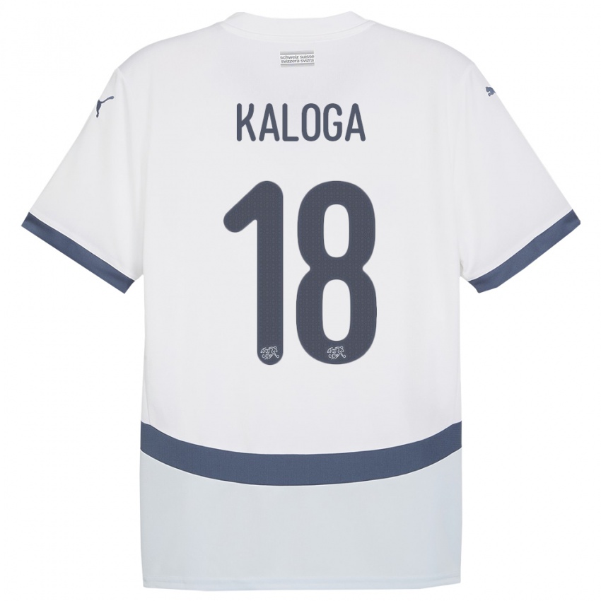 Hombre Camiseta Suiza Issa Kaloga #18 Blanco 2ª Equipación 24-26 La Camisa México