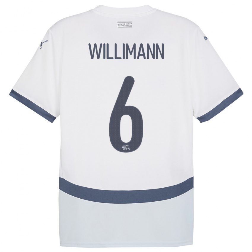 Hombre Camiseta Suiza Mauricio Willimann #6 Blanco 2ª Equipación 24-26 La Camisa México