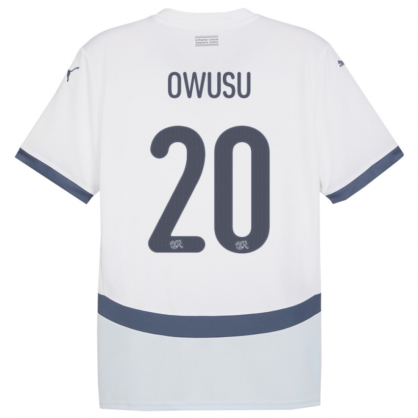 Hombre Camiseta Suiza Tyron Owusu #20 Blanco 2ª Equipación 24-26 La Camisa México