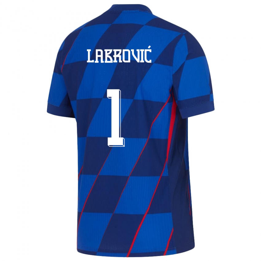 Hombre Camiseta Croacia Nediljko Labrovic #1 Azul 2ª Equipación 24-26 La Camisa México