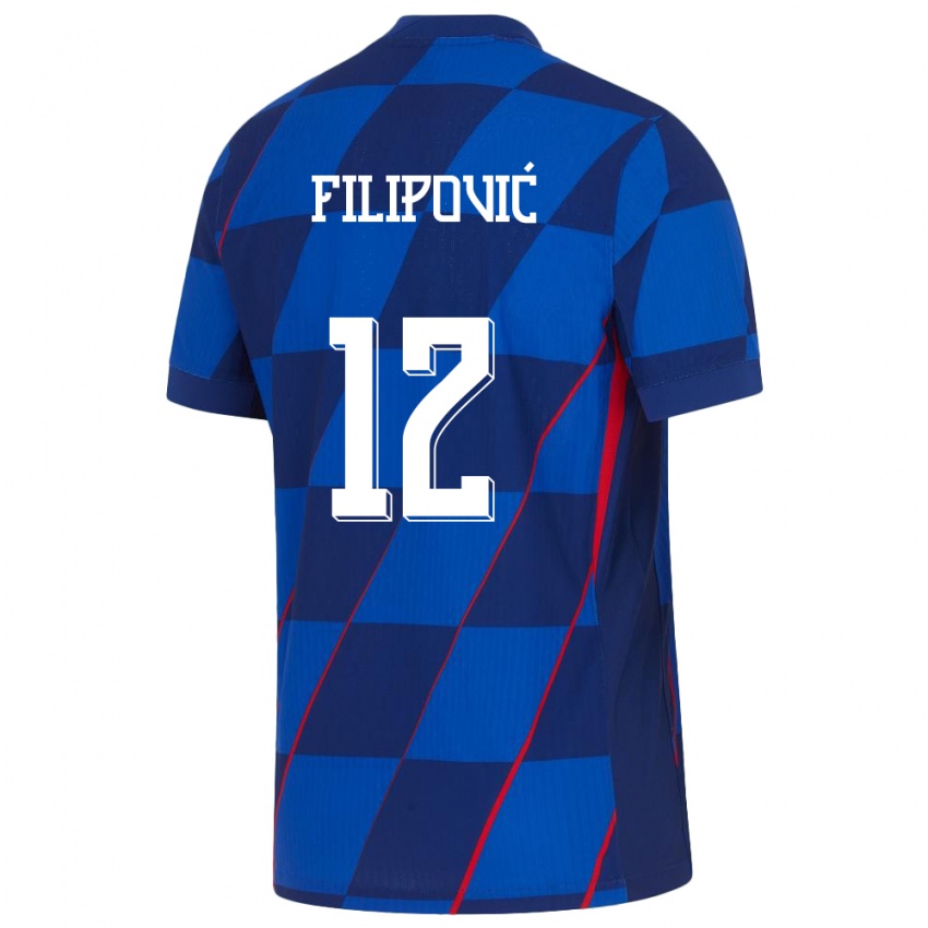 Hombre Camiseta Croacia Ana Filipovic #12 Azul 2ª Equipación 24-26 La Camisa México
