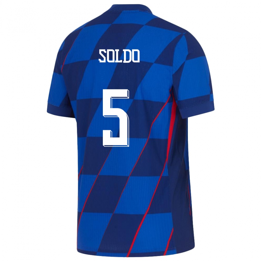 Hombre Camiseta Croacia Nikola Soldo #5 Azul 2ª Equipación 24-26 La Camisa México