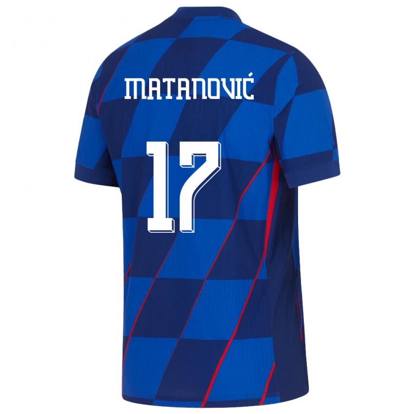 Hombre Camiseta Croacia Igor Matanovic #17 Azul 2ª Equipación 24-26 La Camisa México