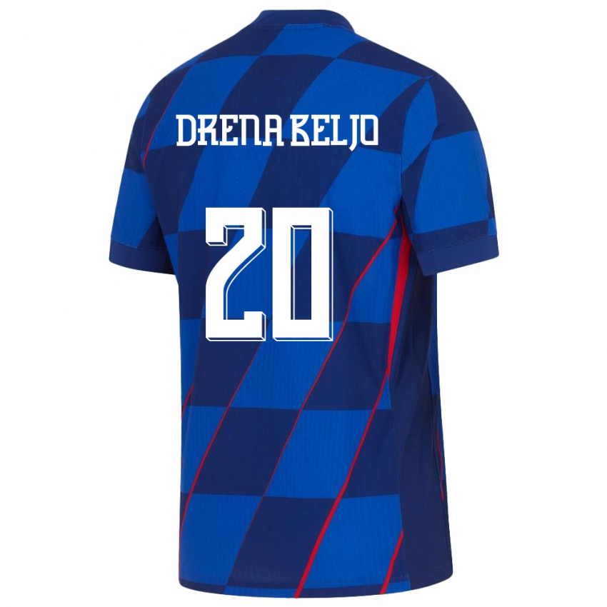 Hombre Camiseta Croacia Dion Drena Beljo #20 Azul 2ª Equipación 24-26 La Camisa México