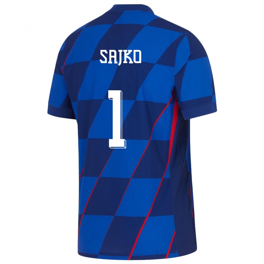 Hombre Camiseta Croacia Tin Sajko #1 Azul 2ª Equipación 24-26 La Camisa México